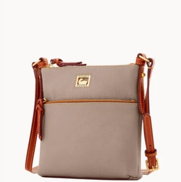 Dooney & Bourke Dillen taupe letter carrier H 8.5" x W 2" x L 8.25" - Picture 16 of 16